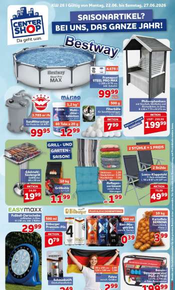 Prospekte CENTERSHOP - 22.06.2026 - 27.06.2026.