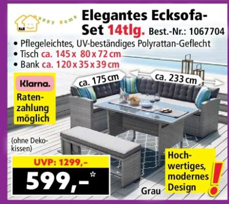 Elegantes Ecksofa-Set 14tlg.