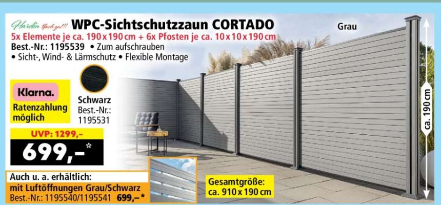 WPC-Sichtschutzzaun CORTADO