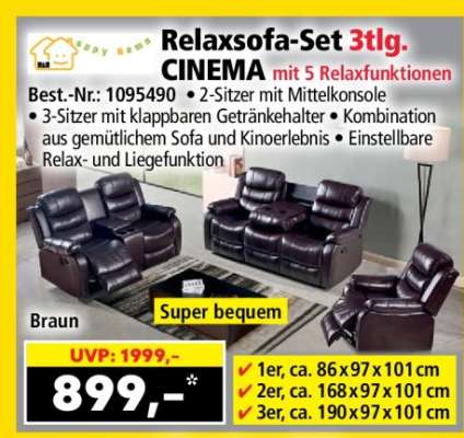 Relaxsofa-Set 3tlg. CINEMA