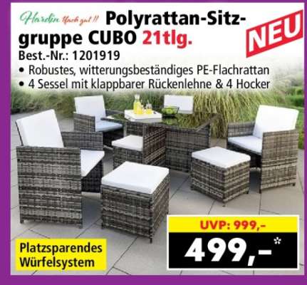 Polyrattan-Sitzgruppe CUBO 21tlg.