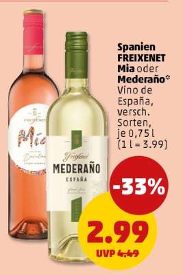 Spanien FREIXENET Mia oder Mederano