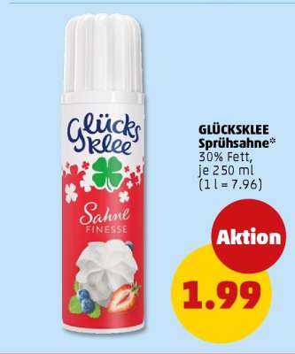 Glücksklee Sprühsahne
