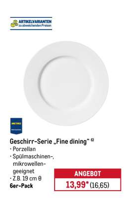 Geschirr-Serie „Fine dining“