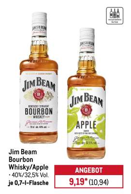 Jim Beam Bourbon Whisky/Apple
