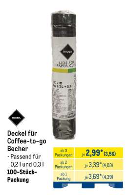 Deckel für Coffee-to-go Becher