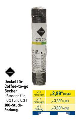 Deckel für Coffee-to-go Becher