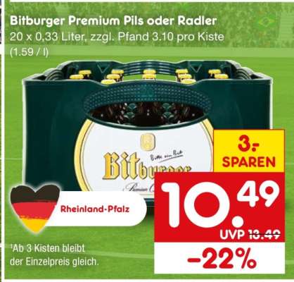 Bitburger Premium Pils oder Radler
