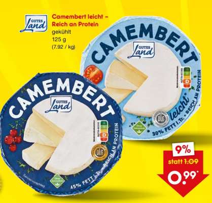 Camembert leicht – Reich an Protein