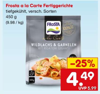 Frosta á la Carte Fertiggerichte