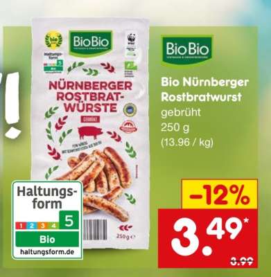 Bio-Nürnberger Rostbratwurst
