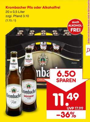 Krombacher Pils oder alkoholfrei