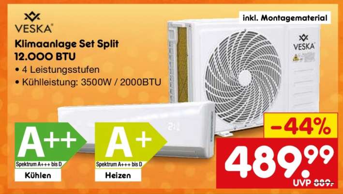 Klimaanlage Set Split 12.000 BTU