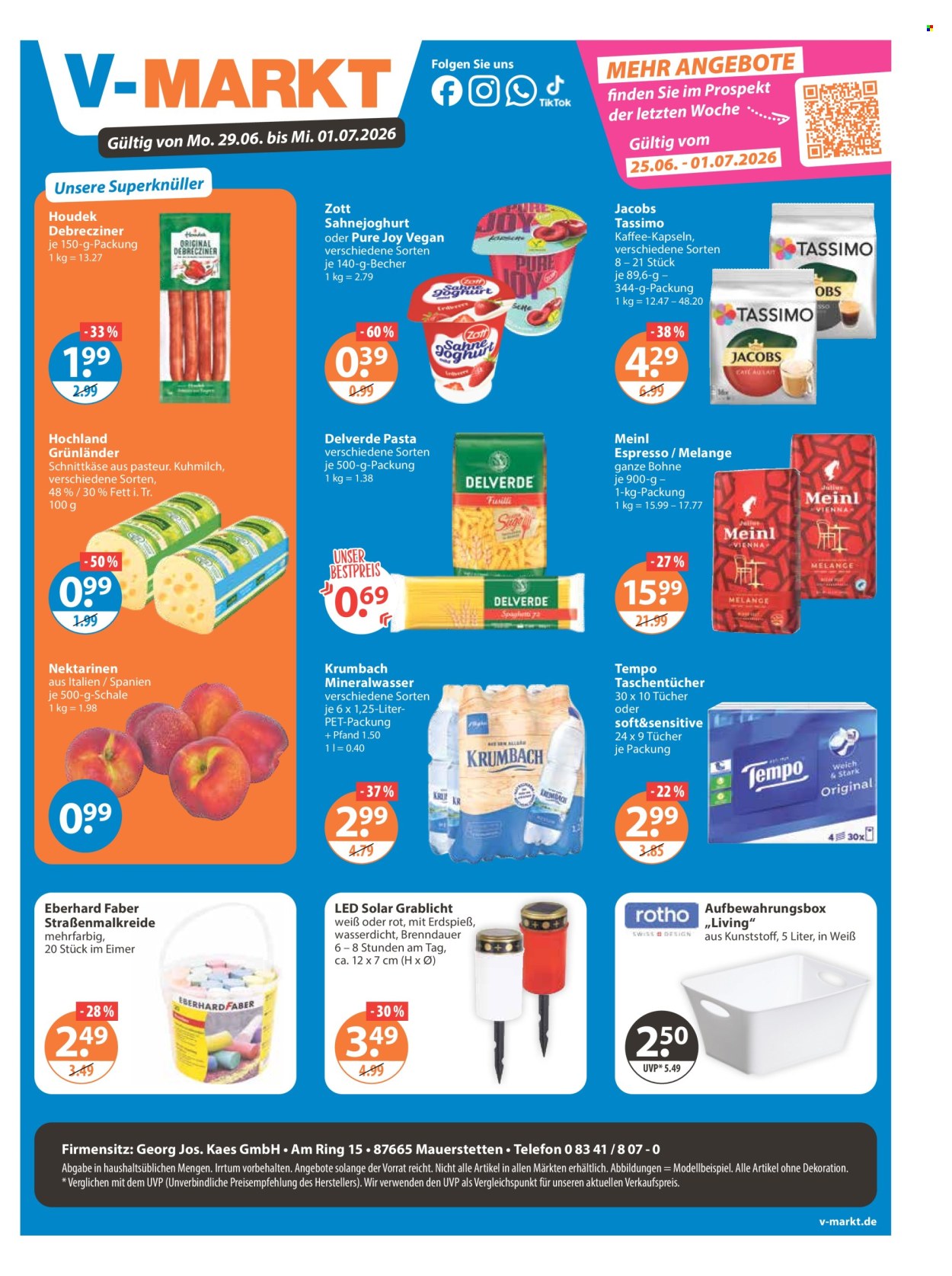 V-Markt Prospekte  - 29.06.2026 - 1.07.2026. Seite 1