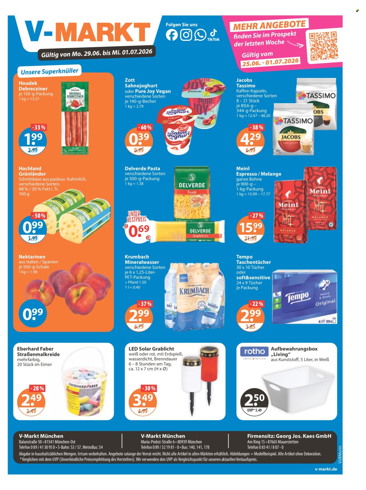 V-Markt Prospekte  - 29.06.2026 - 1.07.2026. Seite 1
