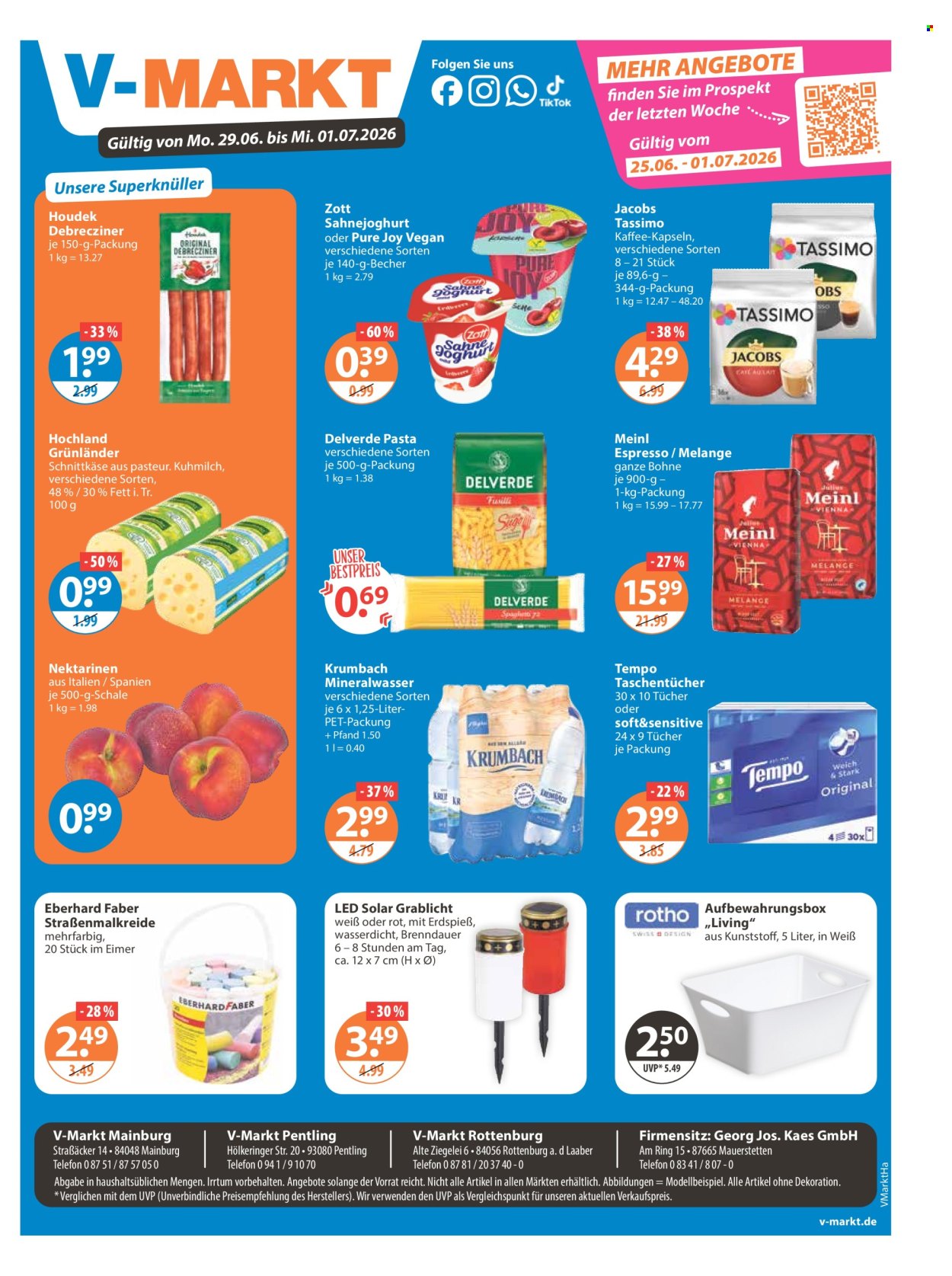 V-Markt Prospekte  - 29.06.2026 - 1.07.2026. Seite 1