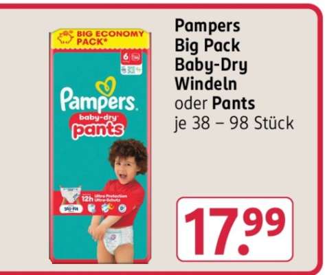 Pampers Big Pack Baby-Dry Windeln oder Pants