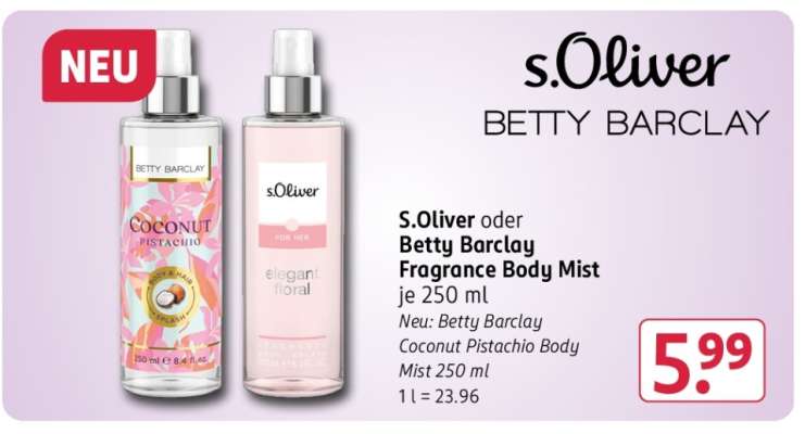 S.Oliver oder Betty Barclay Fragrance Body Mist je 250 ml