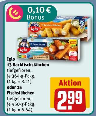 Iglo 13 Backfischstäbchen
