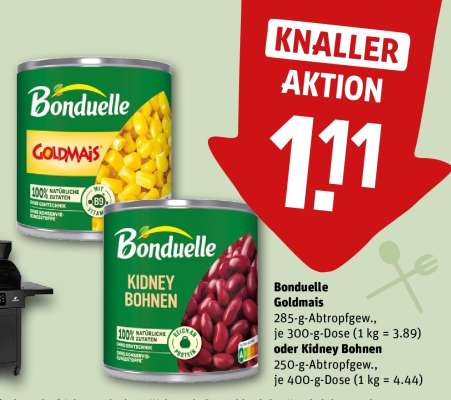 Bonduelle Goldmais oder Kidney Bohnen