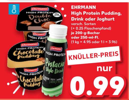 EHRMANN High Protein Pudding, Drink oder Joghurt