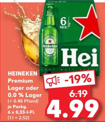 HEINEKEN Premium Lager oder 0.0 % Lager
