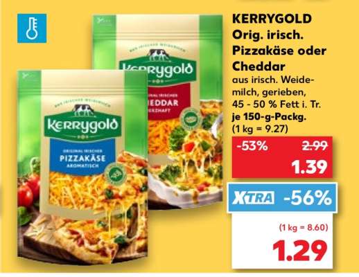 KERRYGOLD Orig. irisch. Pizzakäse oder Cheddar