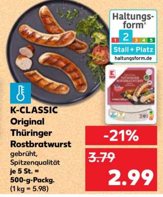 K-CLASSIC Original Thüringer Rostbratwurst