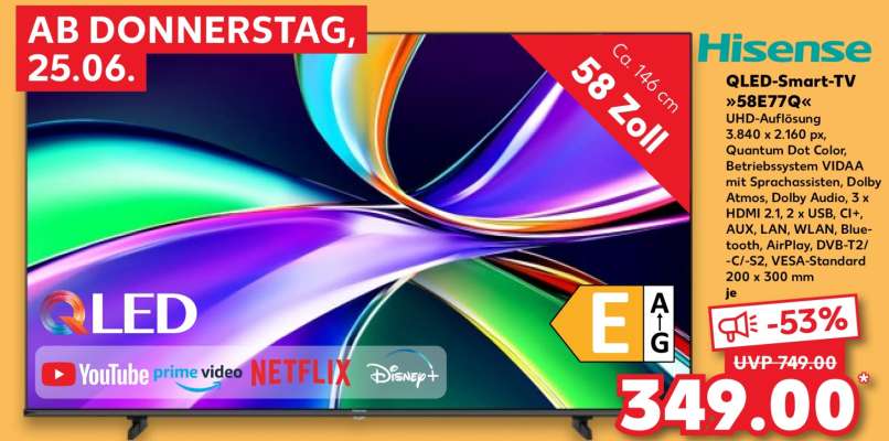 Hisense QLED-Smart-TV »58E77Q«