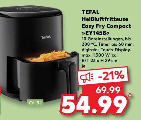 TEFAL Heißluftfritteuse Easy Fry Compact »EY1458«