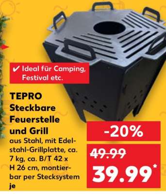 TEPRO Steckbare Feuerstelle und Grill