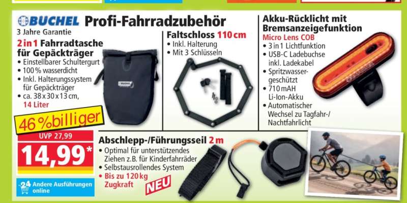 2in1 Fahrradtasche für Gepäckträger