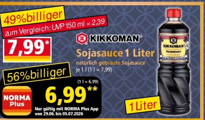 Kikkoman Sojasauce 1 Liter