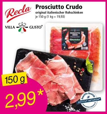 Prosciutto Crudo*