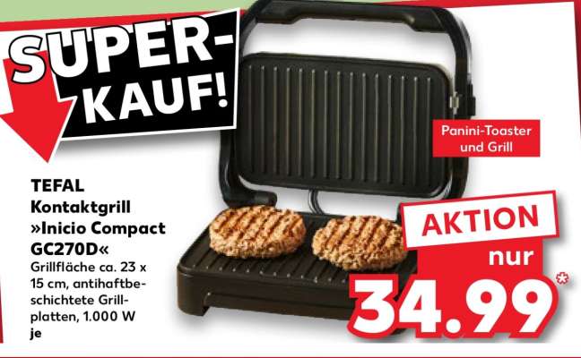 TEFAL Kontaktgrill »Inicio Compact GC270D«