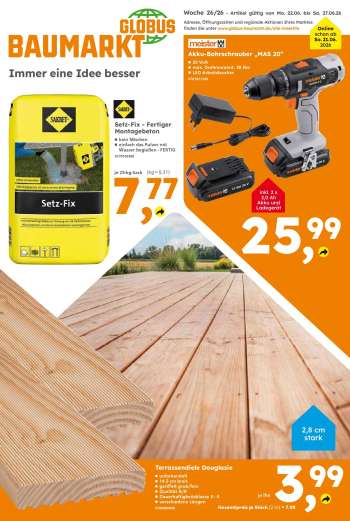 Prospekte Globus Baumarkt - 22.06.2026 - 27.06.2026.