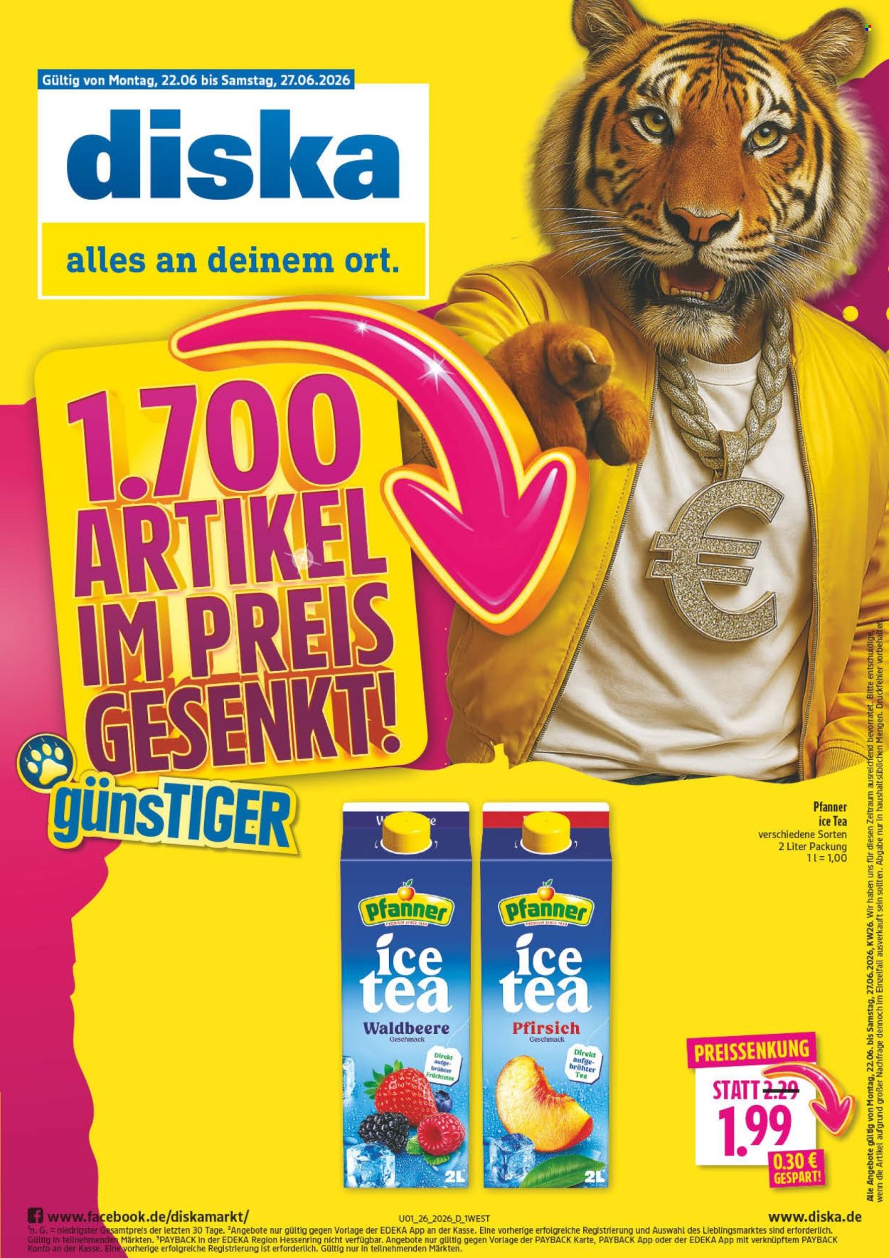 Diska Prospekte  - 22.06.2026 - 27.06.2026. Seite 1