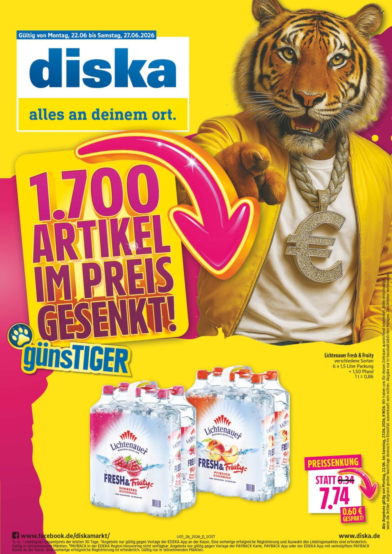 Diska Prospekte  - 22.06.2026 - 27.06.2026. Seite 1