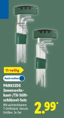 PARKSIDE Innensechskant-/TX-Stiftschlüssel-Satz
