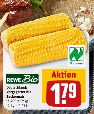 Vorgegarter Bio Zuckermais