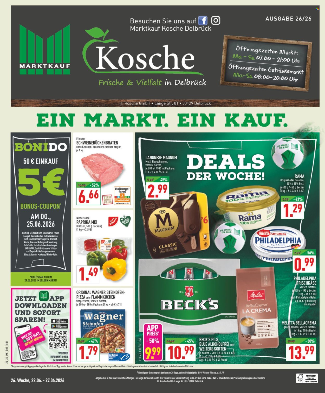 Marktkauf Prospekte  - 22.06.2026 - 27.06.2026. Seite 1