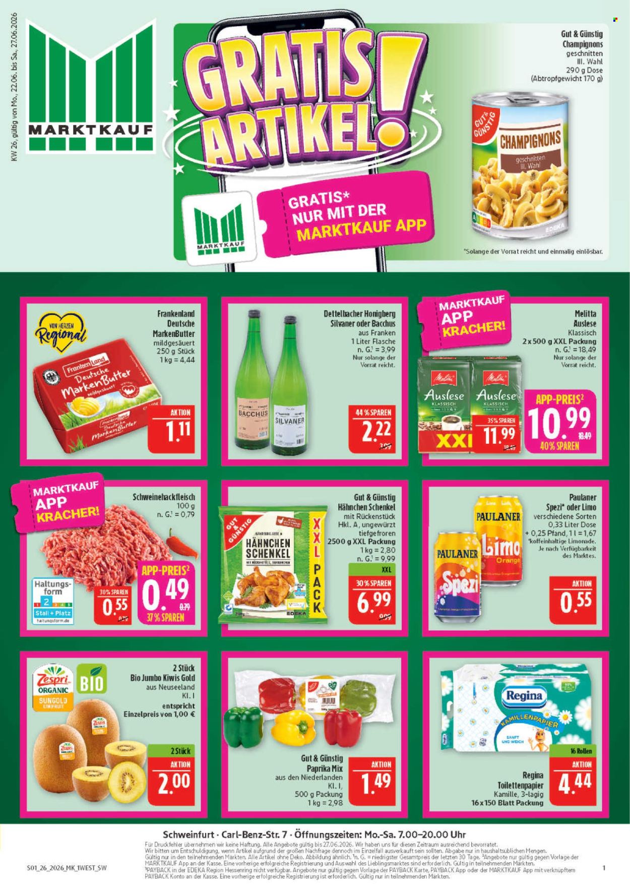 Marktkauf Prospekte  - 22.06.2026 - 27.06.2026. Seite 1