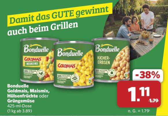 Bonduelle Goldmais, Maismix, Hülsenfrüchte oder Grüngemüse