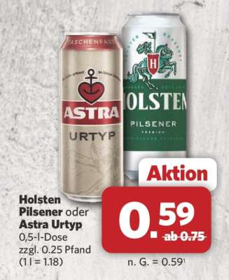 Holsten Pilsener oder Astra Urtyp