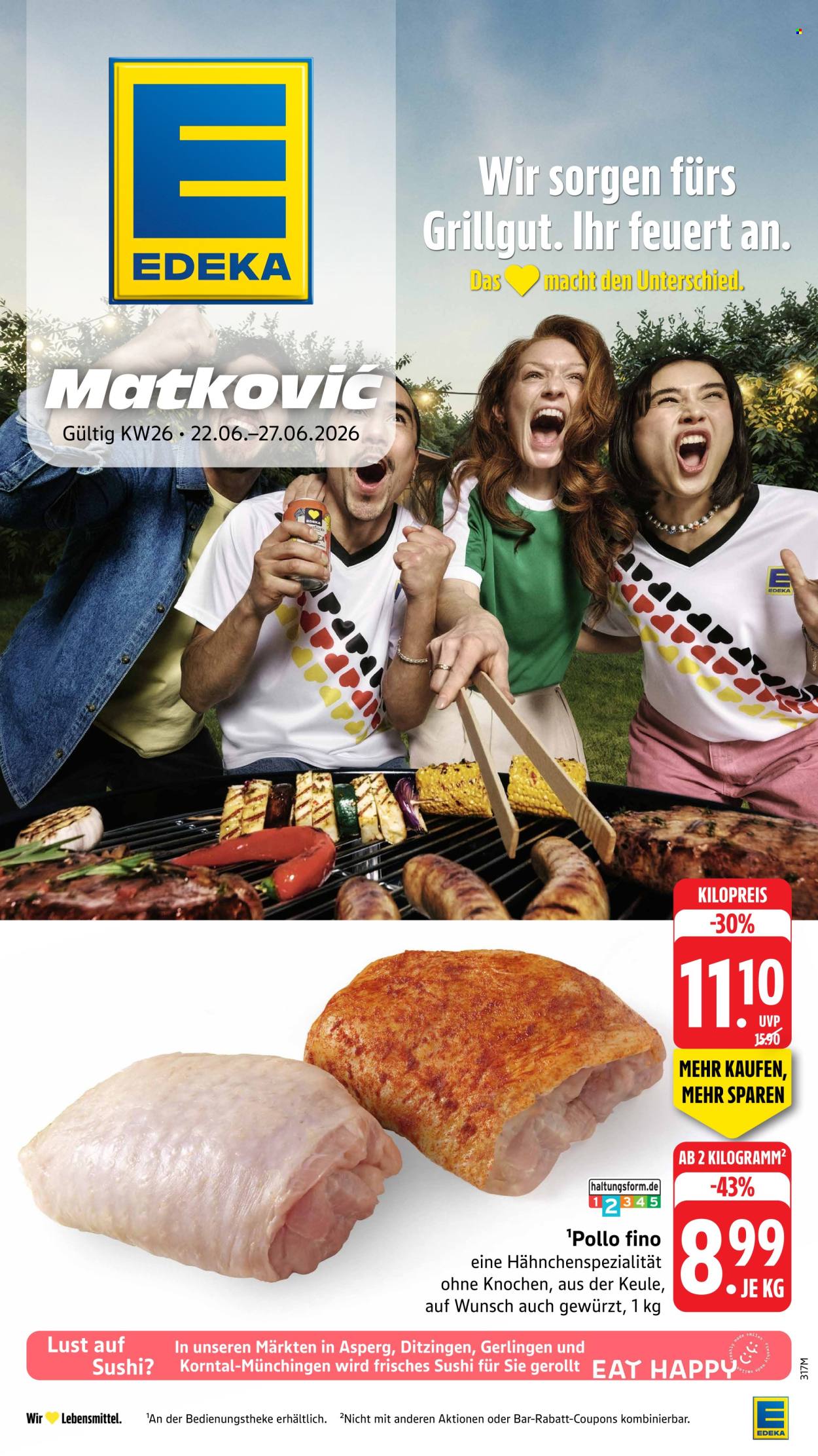 Edeka Prospekte  - 22.06.2026 - 27.06.2026. Seite 1