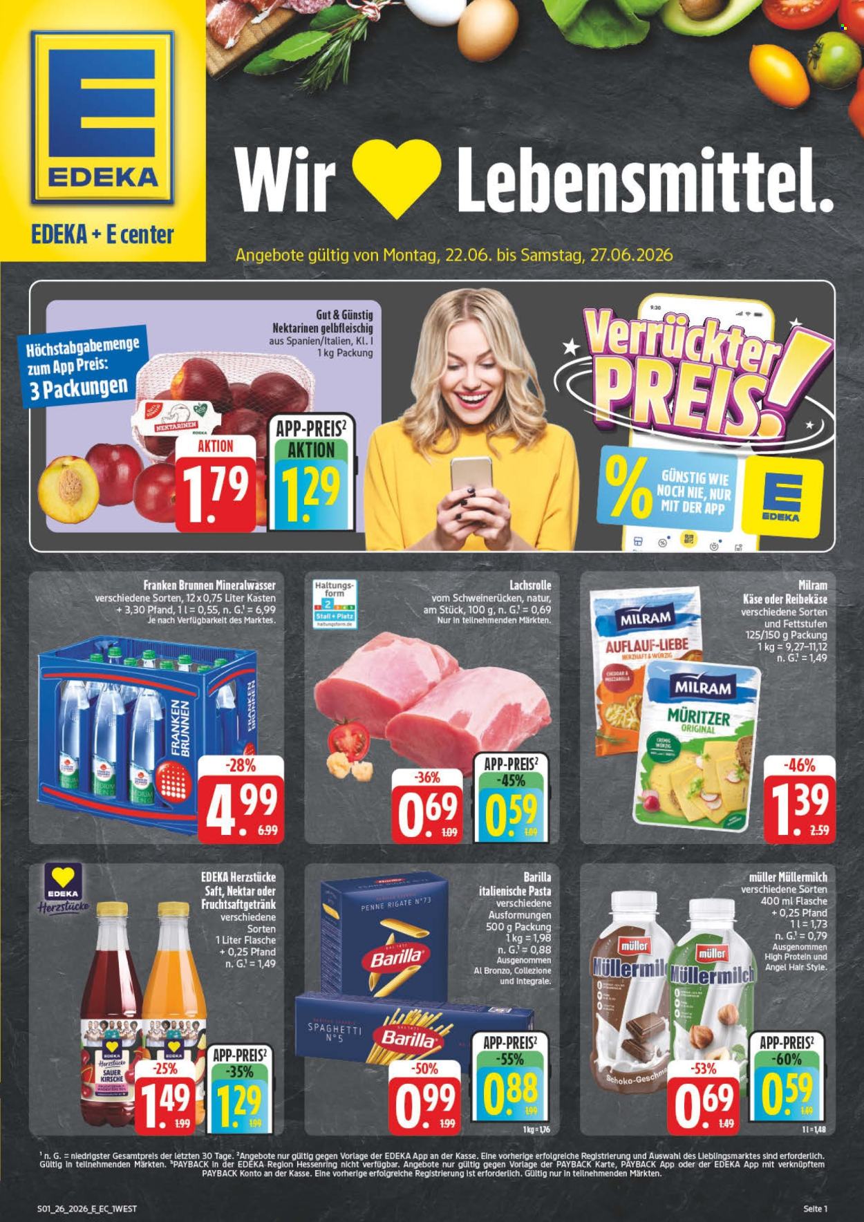 Edeka Prospekte  - 22.06.2026 - 27.06.2026. Seite 1