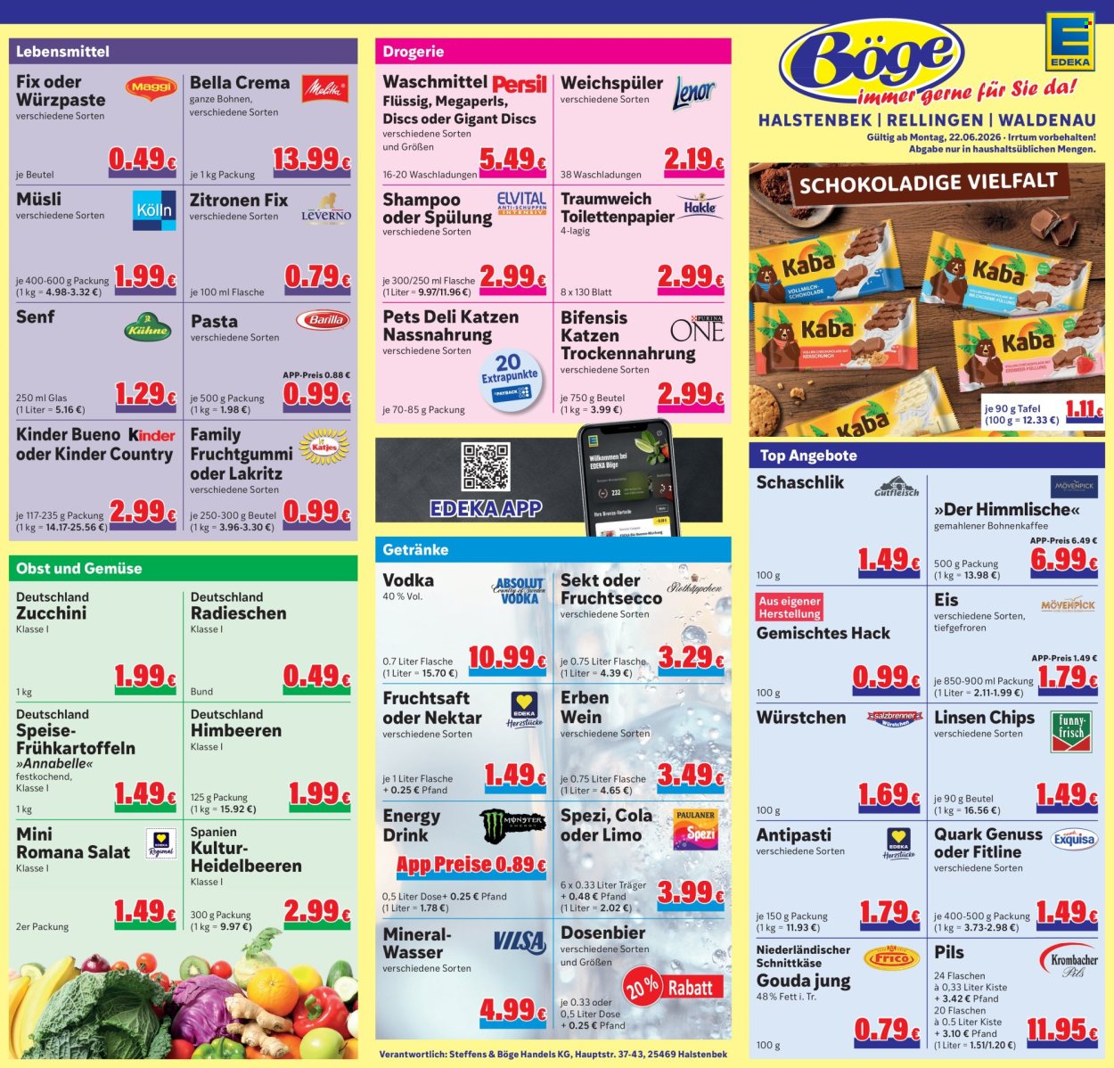 Edeka Prospekte  - 22.06.2026 - 27.06.2026. Seite 1