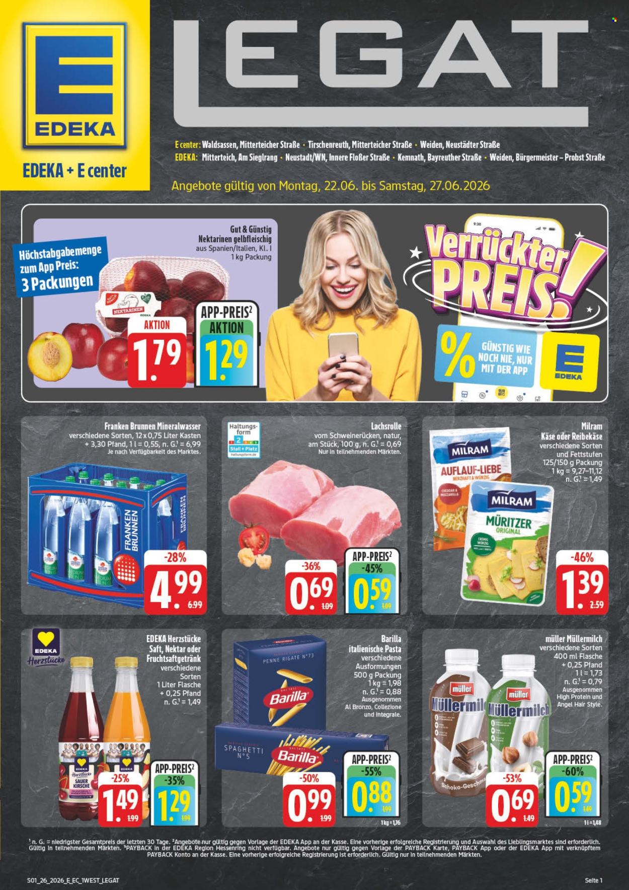 Edeka Prospekte  - 22.06.2026 - 27.06.2026. Seite 1