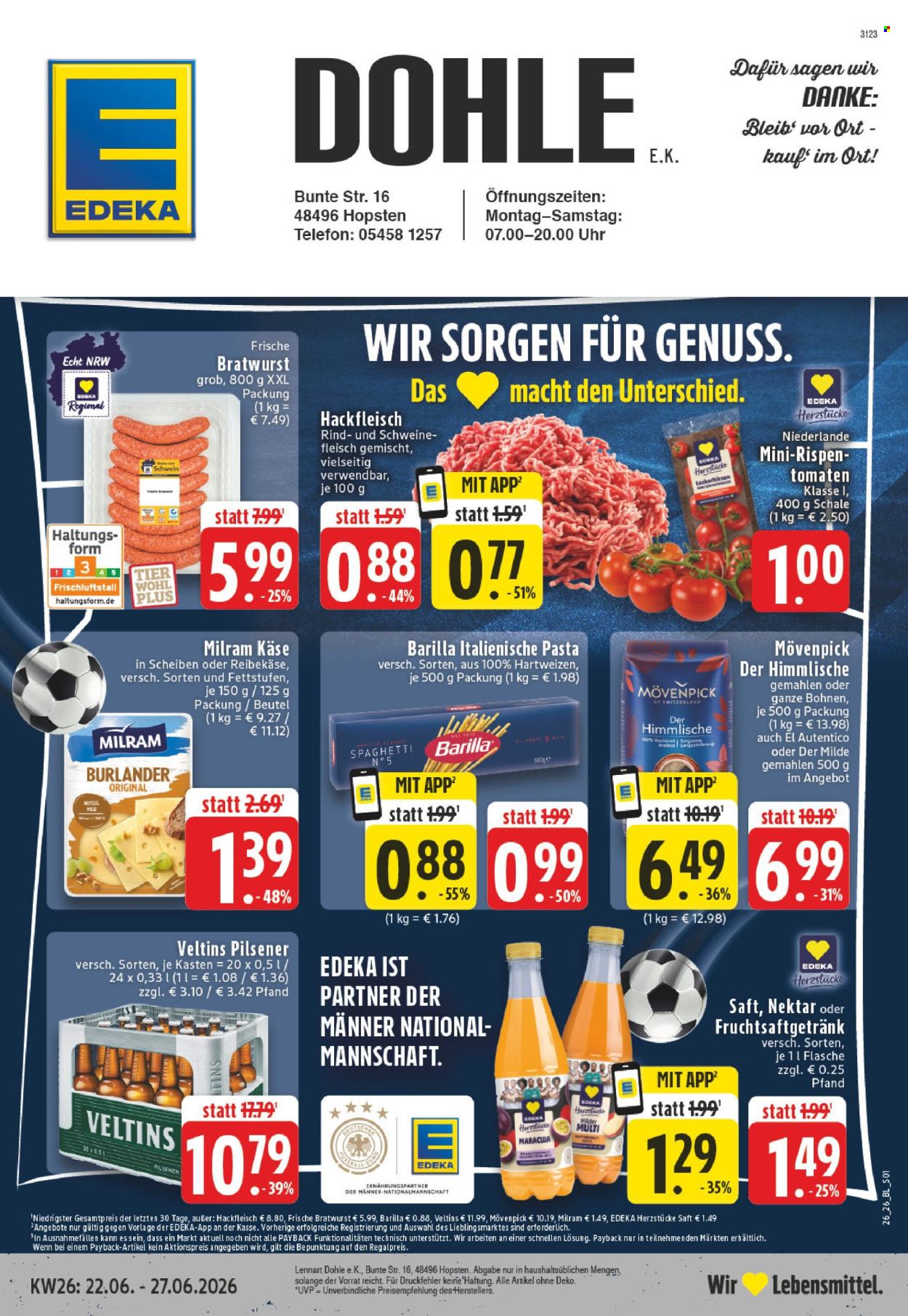 Edeka Prospekte  - 22.06.2026 - 27.06.2026. Seite 1