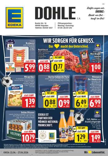 Prospekte Edeka - 22.06.2026 - 27.06.2026.